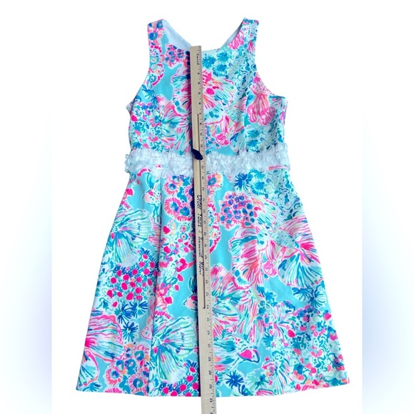 Lilly Pulitzer Arden Shift Gypsea Serene Blue Floral Pink Mini Dress Size 4 - Picture 5 of 7